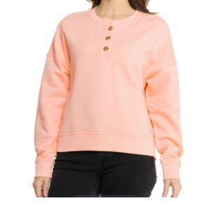Carhartt Loose Fit Midweight French Terry Henley Sweater Tropical Peach Large